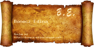 Bonecz Edina névjegykártya